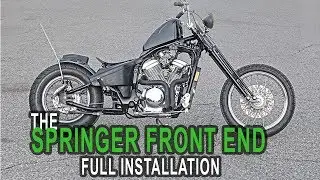 How To Install A Springer Front End  - Honda Shadow Bobber Build