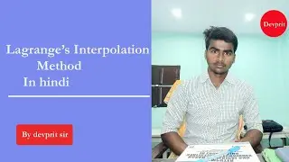 Lagranges interpolation method || Lagrange's interpolation formula