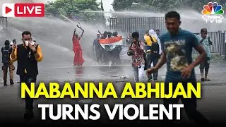 Kolkata Rally LIVE: Nabanna Abhijan Turns Violent, Lathi Charge Unleashed on Protestors | RG Kar