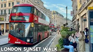 England, Central London Sunset Walk | Relaxing Walking tour in West End London [4K HDR]
