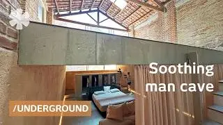 Turns warehouse into dream home with underground living + Roman bath 🏛️