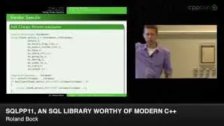 CppCon 2014: Roland Bock sqlpp11, An SQL Library Worthy Of Modern C++