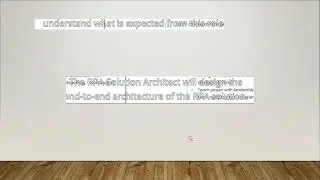 RPA -Solution Architect- key Roles and Responsibilities with in RPA Stages