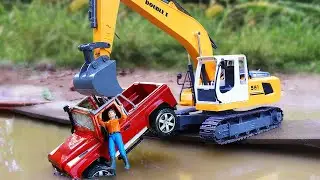 Excavator Help Truck Car Toys For Kids 포크레인 중장비 견인 도와주기