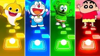 BABY SHARK vs DORAEMON vs GUMMY BEAR vs SHINCHAN - TILES HOP