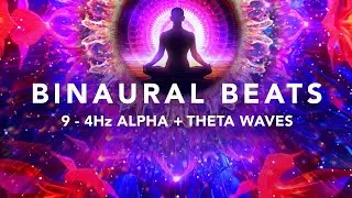 Alpha & Theta Waves 9 Hz + 4 Hz, Total Body Relaxation & REM Sleep Music, Binaural Beats