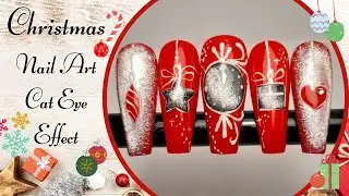 Christmas Nail Art - Christmas Designs - How to Create Christmas Cat Eye Effect Nail Art