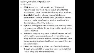 Windows license types