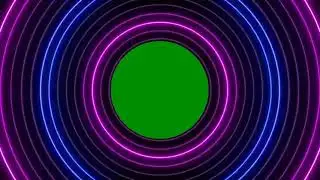 Neon Round Shape Waves | Green Screen | Glow Light | Template | Loop | After Effects | Animations