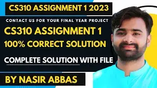 CS310 Assignment 1 2023 100% Correct Solution BY VUBWN | CS310 Assignment 1 Solution BY NASIR ABBAS