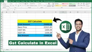 Ms Excel Tutorial:- How to Calculate Gst in Ms Excel Hindi Tutorial