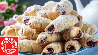 Taste of childhood! Delicate bagels with cherries on lard