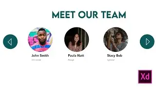 How to create a team card carousel slider in Adobe Xd - Carousel slider