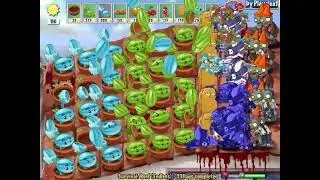 Plants vs. Zombies Lawn of Hell 2.2 - Winter-melon & Water-melon on the ROOF Vs All 999999 Zombies.