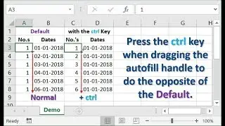 Excel Training Tip: Using the ctrl key while auto filling