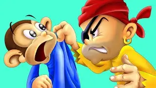 5 MAŁYCH MAŁPEK I GROŹNI PIRACI ⚓️BAJKA I PIOSENKA DLA DZIECI 🐵PRZYGODY PIRACKIE ⚓️MINI BAMBINI TV