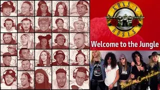 REACTION COMPILATION | Guns n’ Roses - Welcome to the Jungle | First Time Hearing Montage (DESCRIP)