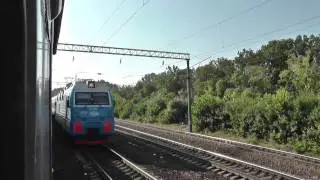 Electric locomotive EP1M-676 with passenger train from Novorossiysk