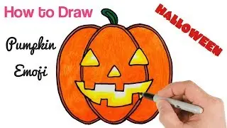 How to Draw Pumpkin Emoji | Jack O'Lantern for Halloween