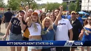 Pitt fans celebrate win over Kent State in season opener