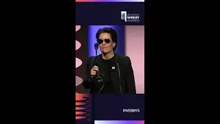 Kara Swisher accepts her Lifetime Achievement Award at the 28th Annual Webby Awards.