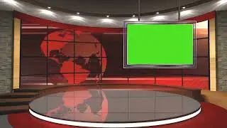 Virtual News Studio Green Screen Background No Text | News Background Video Template