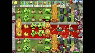 Plants vs. Zombies Lawn of Hell 2.2 - Starfruit & Potato-mine Vs All 999 Zombies Survival Blood Pool