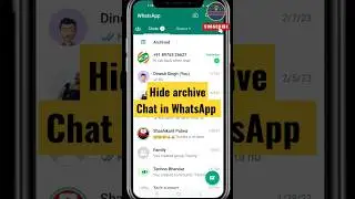 hide archive chat in WhatsApp | whatsapp archive chat option hide kare 