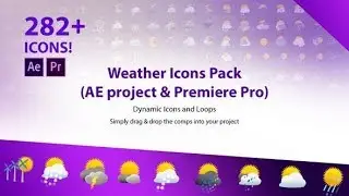 Weather Icons Pack (AE project & Premiere Pro) (After Effects template)