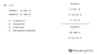 KVA uppgift 21 från högskoleprovet våren 2024 provpass 5 kvantitativ del