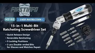 FIRSTINFO H5192 15-in-1 Multi-Bit Ratcheting Screwdriver Set