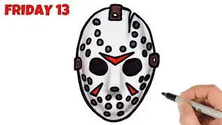 How to Draw Jason Voorhees Mask | Friday The 13th