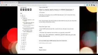 How to checks alerts history in Hana database ?