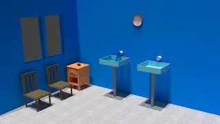 Hasil render tempat cuci tangan dari blender