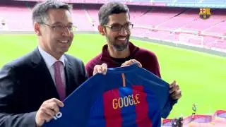 Google CEO pays visit to FC Barcelona