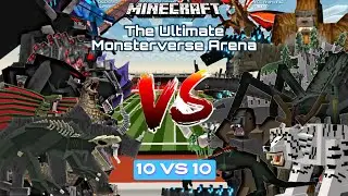 Monsterverse Addon 10 VS 10 in Minecraft PE Round 1 And 2 [ Monsterverse Addon]