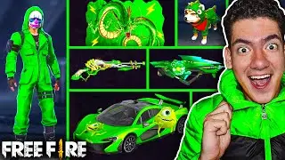 🟢SOLO PUEDO USAR COSAS VERDES🟢- FREE FIRE | Reto un solo color free fire | Solo ropa VERDE | Donato