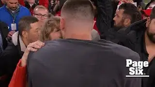 Taylor Swift and Travis Kelce kiss on field as Chiefs defeat Ravens to head to Super Bowl 2024