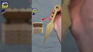 DO NOT THROW IT AWAY! How to make  KUNAI NARUTO out of cardboard. Kunai from a pizza box 