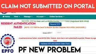 Resident authentication failed. Invalid PID XML format. And claim not submitted on portal
