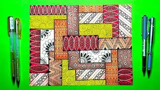 Mesmerizing Zentangle and Patchwork Art || Beautiful Zen Doodle for Beginners