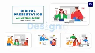 Vector Digital Presentation Animation Scene