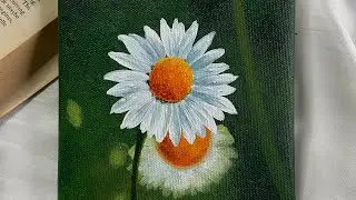 Daisy flower painting/acrylic painting for beginners/