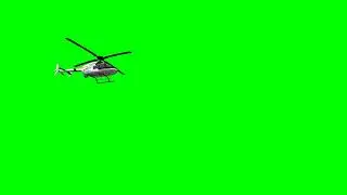 Police Helicopter Animated 3D Green Screen