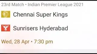 CSK Vs SRH