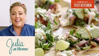 How to Make Salmon Tacos with Super Slaw | Julia at Home