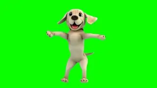 Dog Dance 3D Cartoon Animation Green Screen - Chroma Key Video HD