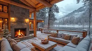 Cozy Winter Jazz Music Ambience ❄️ Snowfall with Warm Jazz Instrumental Music for Unwind, Relaxation