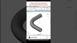 Creating 3D Pipe in AutoCAD | Fillet Join Sweep Shell Commands #AutoCADDrawingPractice #CADable