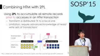 Fast in-memory transaction processing using RDMA and HTM